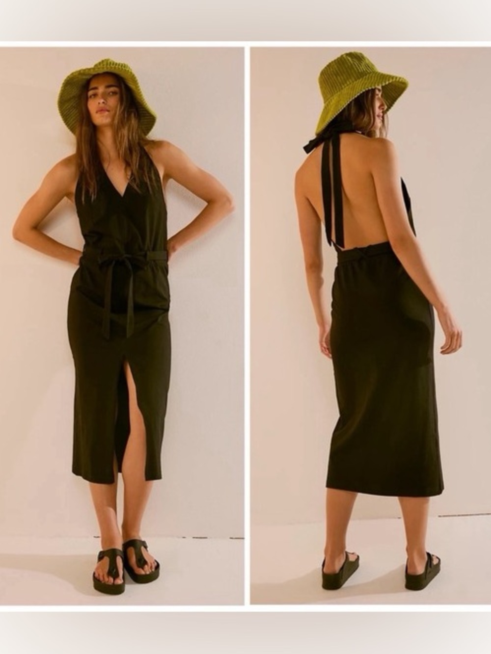 Free People Hilda Midi Halter Dress